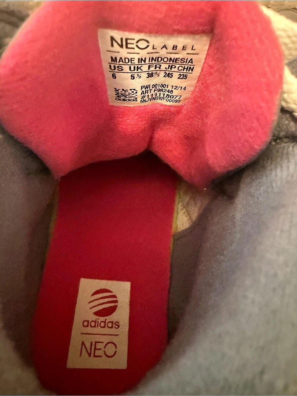 adidas Raleigh Mid K NEO High Top Sneakers Gray & Pink US 6 - Picture 4 of 5